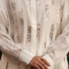 ivory white chanderi shirt with chalu mukesh work